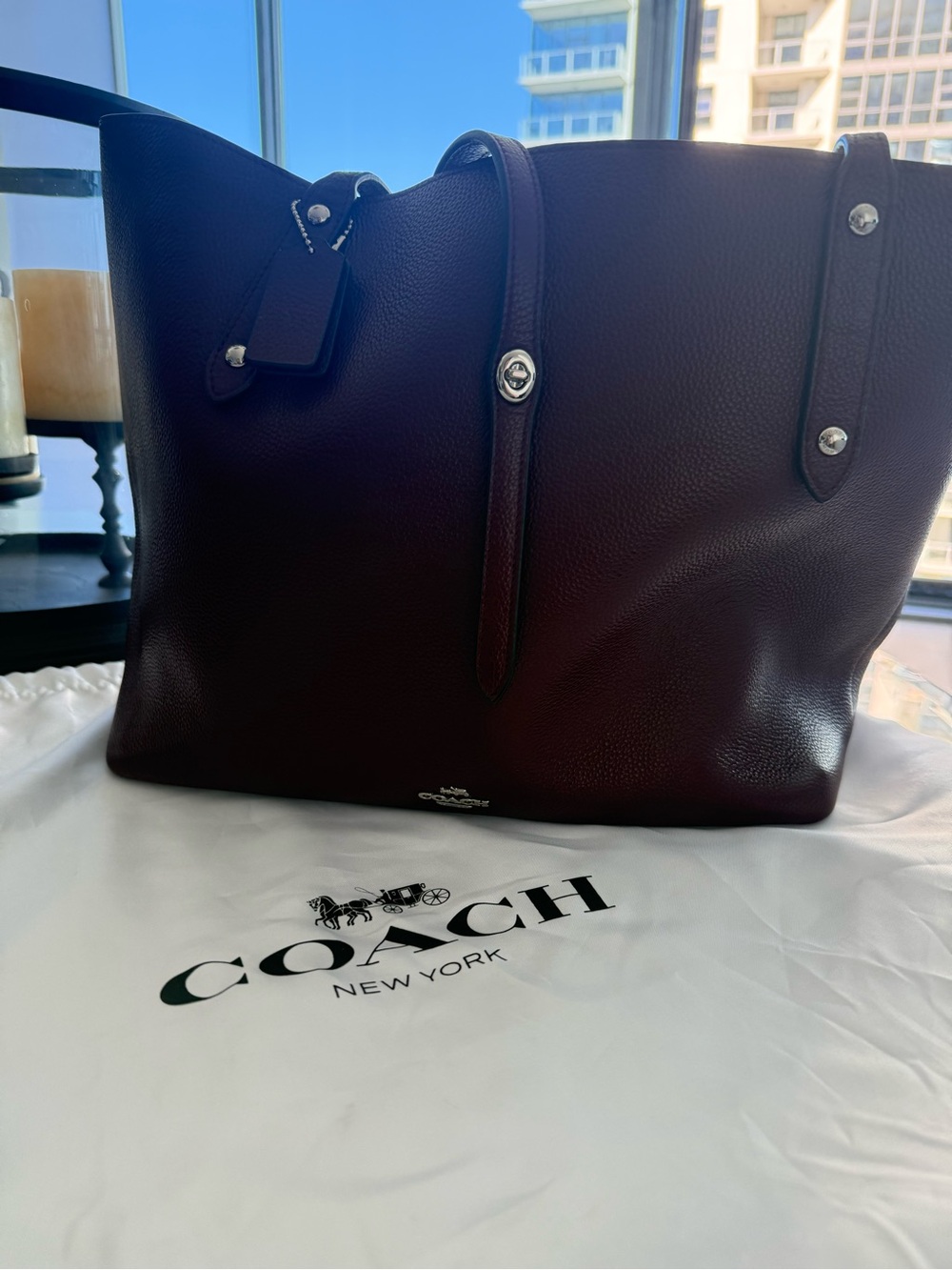 Coach Leather Market Tote Bag